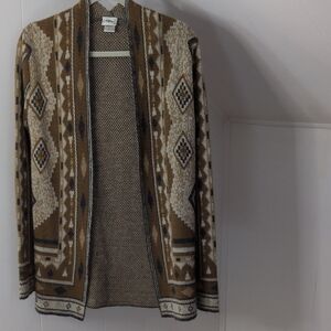 Daytrip Brown Cream Aztec Open Cardigan